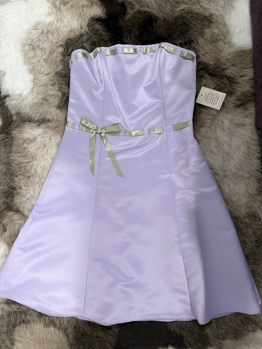 NWT deadstock Jessica McClintock Gunne Sax Y2K strapless lavender dress 13/14